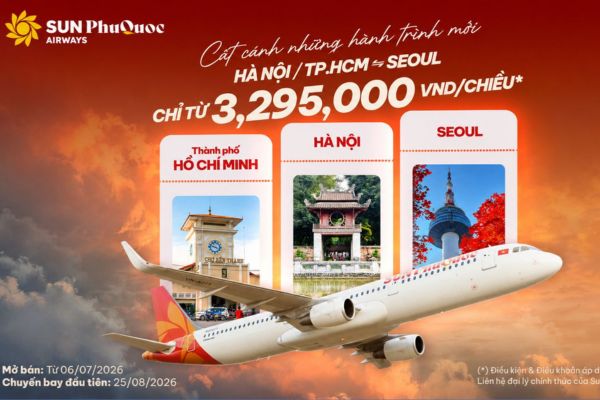 Sun PhuQuoc Airways Ch&iacute;nh Thức Mở B&aacute;n V&eacute; Bay Thẳng Đến Incheon
