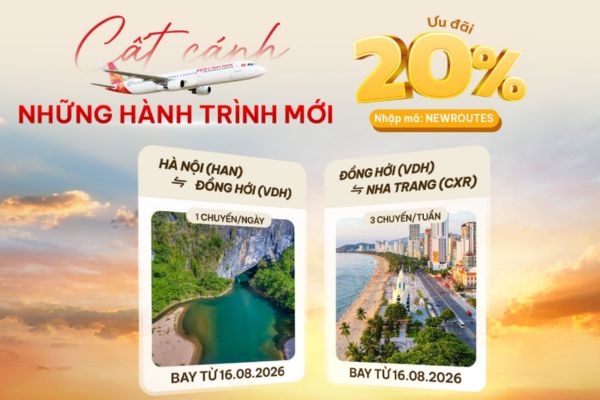 Sun PhuQuoc Airways khai trương 2 đường bay nội địa mới, giảm ngay 20% v&eacute; m&aacute;y bay