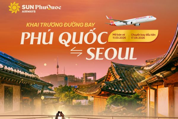 Sun PhuQuoc Airways mở bán vé chặng Phú Quốc – Hàn Quốc