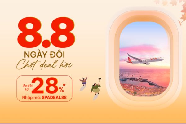 Sun PhuQuoc Airways mở ưu đ&atilde;i ng&agrave;y đ&ocirc;i 08/08, giảm đến 28% gi&aacute; v&eacute;