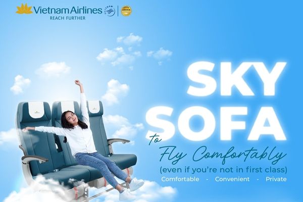 Tận hưởng kh&ocirc;ng gian ri&ecirc;ng với ưu đ&atilde;i Sky Sofa từ Vietnam Airlines