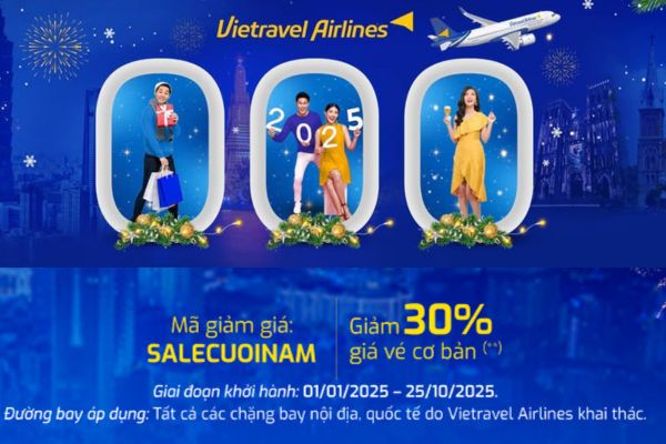 Tận hưởng niềm vui cuối năm cùng Vietravel Airlines