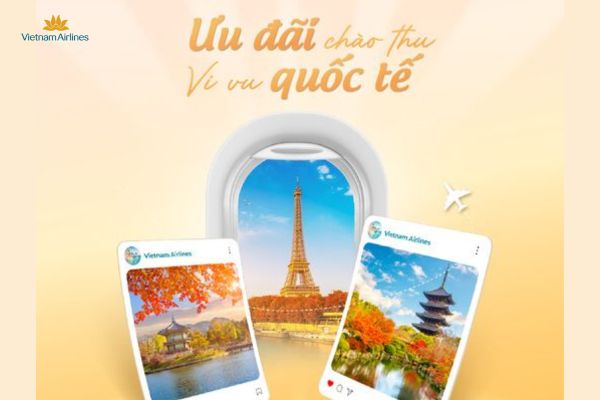 Thứ Ba Giảm 15% cho vé máy bay quốc tế của Vietnam Airlines