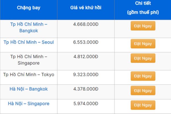 Thứ Ba Giảm 15% cho vé máy bay quốc tế của Vietnam Airlines