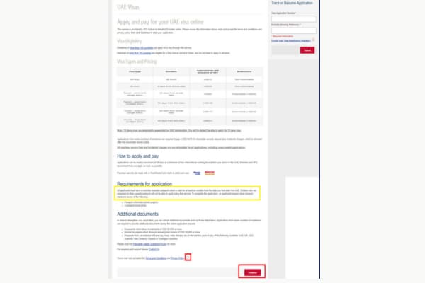 Thủ tục xin visa UAE online