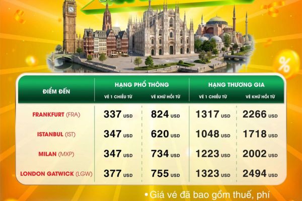 Turkmenistan Airlines tung ưu đ&atilde;i v&eacute; m&aacute;y bay đi ch&acirc;u &Acirc;u 2026