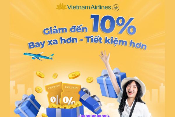 Ưu đ&atilde;i cuối tuần: Vietnam Airlines giảm 10% v&eacute; nội địa & quốc tế