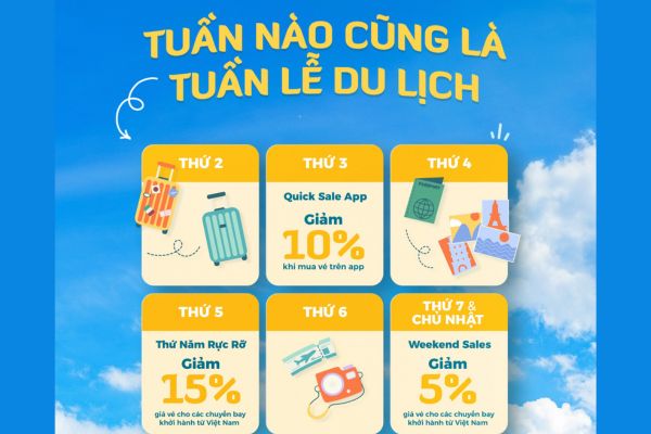 Ưu đ&atilde;i cuối tuần: Vietnam Airlines giảm 10% v&eacute; nội địa & quốc tế