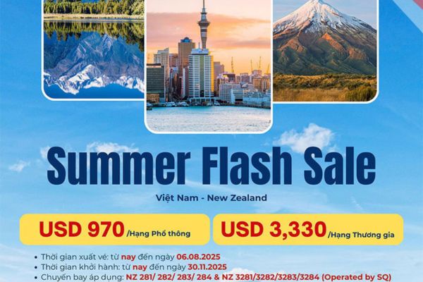Ưu đãi hấp dẫn từ Air New Zealand vé bay New Zealand chỉ từ 970 USD