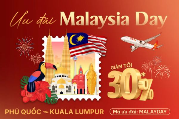Ưu đ&atilde;i Malaysia Day: Giảm 30% v&eacute; bay Ph&uacute; Quốc &ndash; Kuala Lumpur