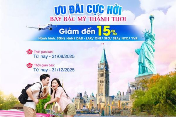 Ưu đãi vé máy bay đi Mỹ cùng China Airlines