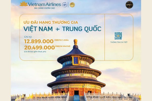 Vé hạng Thương gia Vietnam Airlines đi Trung Quốc