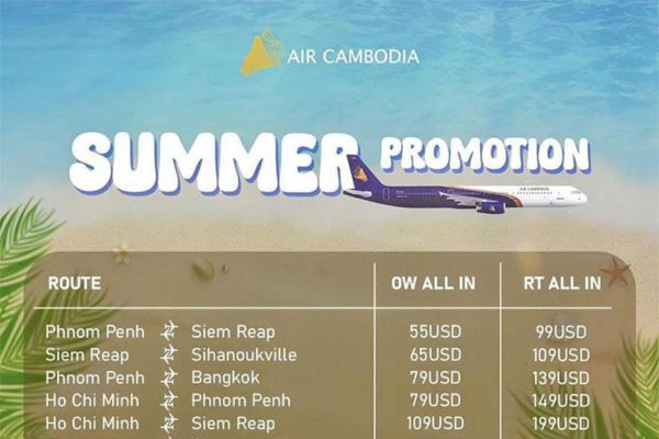 Chào hè sôi động vé máy bay Air Cambodia giá siêu tiết kiệm