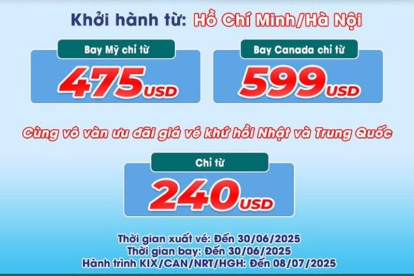Vé máy bay đi Mỹ và Canada giá rẻ từ Cathay Pacific