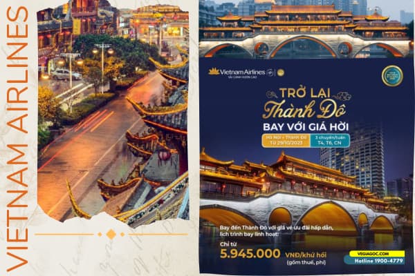 Vé Máy Bay Đi Thành Đô Trung Quốc Vietnam Airlines Chỉ Từ 5.945.000 VNĐ