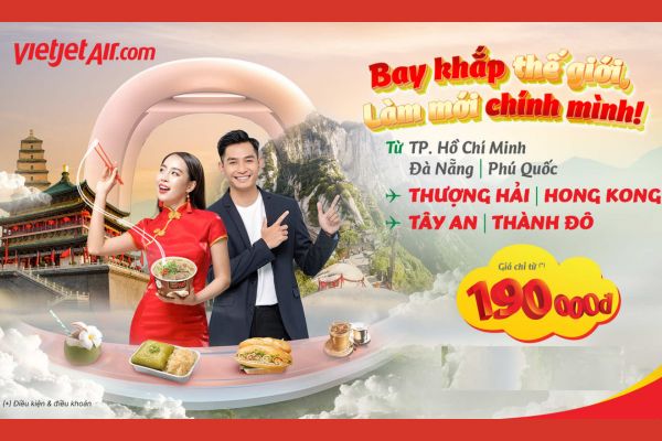 Vé máy bay giá từ Hà Nội đến Tây An Thành Đô VietjetAir