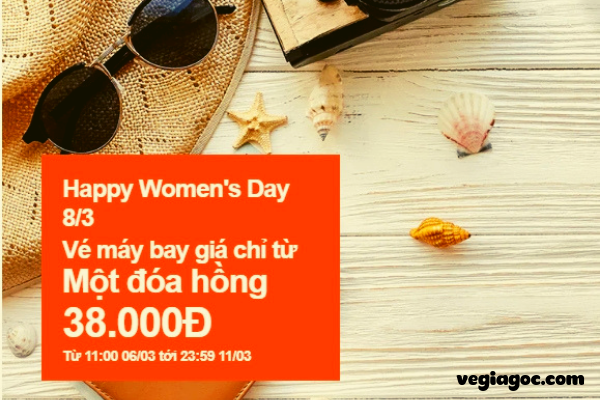 Vé Máy Bay Jetstar Khuyến Mãi chỉ 38k Chào Mừng ngày 8 Tháng 3