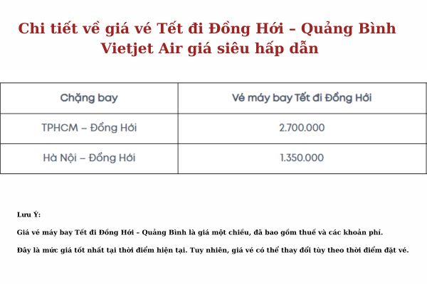 Vé máy bay Tết đi Đồng Hới Vietjet Giá Tốt Nhanh Tay Hết Sớm