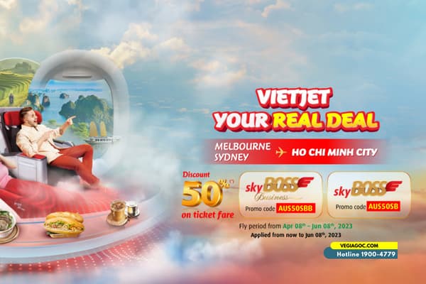 Vietjet Air giảm giá vé máy bay đi Úc hạng Skyboos và Skyboss Business