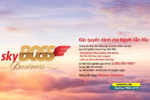 Vietjet Air khuyến mãi hạng vé SkyBoss Business chỉ từ 3 triệu đồng