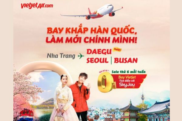 Vietjet Air Tăng Tần Suất Bay Nha Trang – Daegu