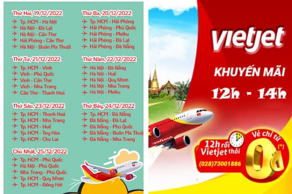 Vietjet Air Ưu Đãi Vé Máy Bay 0 Đồng