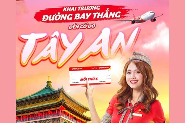 Vietjet khai trương đường bay mới kết nối Tây An với Tp. Hồ Chí Minh
