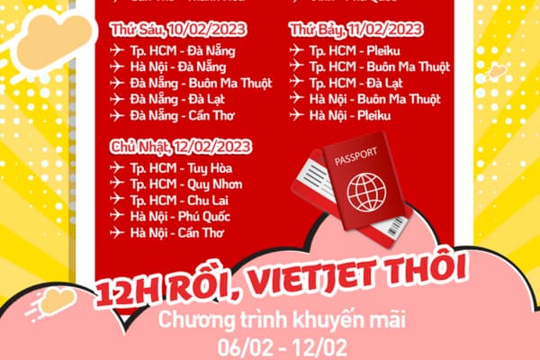 Vietjet khuyến mãi vé máy bay 0 đồng