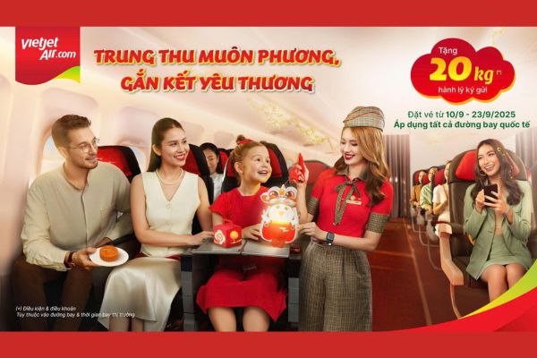 Vietjet nâng tầm trải nghiệm: Miễn phí 20kg hành lý ký gửi hạng Eco