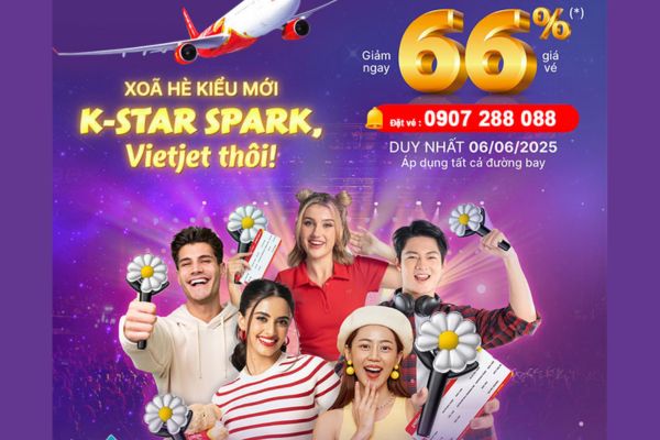 Vietjet tung ưu đãi khủng vé máy bay giảm đến 66% chỉ trong 24 giờ