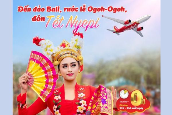 Vietjet tung ưu đãi vé máy bay đi Bali đón Tết Nyepi