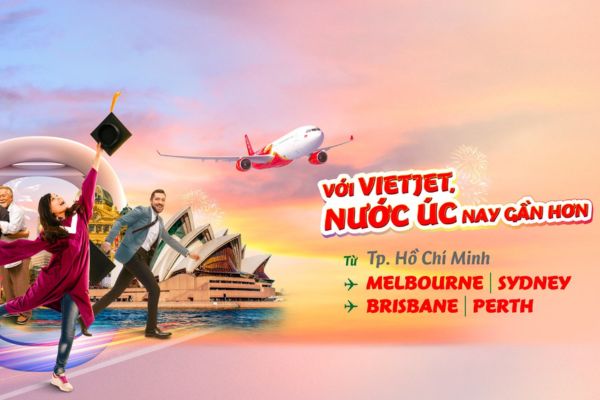 Vietjet tung ưu đãi giảm 20% vé Thương gia đi Úc