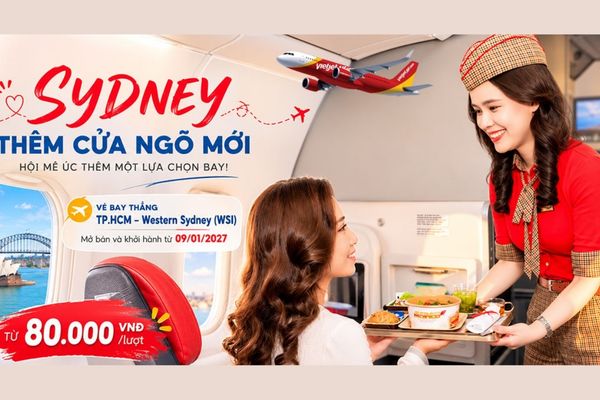 Vietjet ưu đãi vé TP.HCM – Western Sydney chỉ từ 80.000 đồng