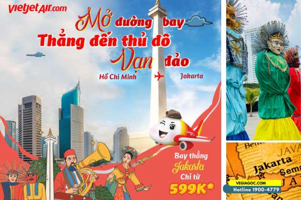 VietjetAir Tung Vé Khuyến Mãi Hồ Chí Minh Đi Jakarta