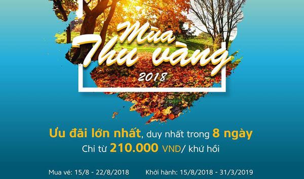 Vietnam Airline Khuyến Mãi Mùa Thu Vàng 2018