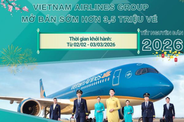 Vietnam Airlines Group tung hơn 3,5 triệu vé Tết 2026 phục vụ hành khách