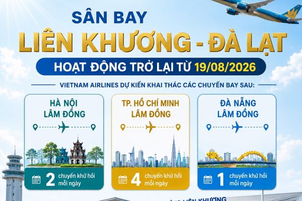 Vietnam Airlines khôi phục đường bay đến Đà Lạt, khai thác 7 chuyến khứ hồi mỗi ngày