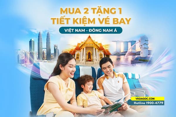 Vietnam Airlines Khuyến Mãi Mua 2 Tặng 1 Bay Đông Nam Á