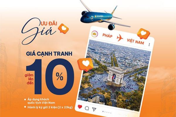 Vietnam Airlines khuyến mãi vé máy bay từ Pháp về Việt Nam
