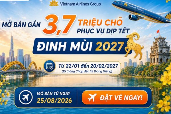 Vietnam Airlines mở bán gần 3,7 triệu chỗ phục vụ nhu cầu đi lại Tết 2027