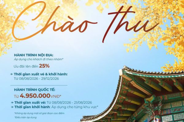 Vietnam Airlines mở b&aacute;n ưu đ&atilde;i Ch&agrave;o Thu &ndash; Giảm đến 25%