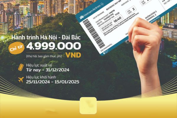 Vietnam Airlines mở đường bay thẳng Hà Nội đi Đài Bắc