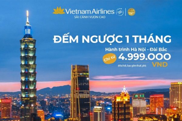 Vietnam Airlines mở đường bay thẳng Hà Nội đi Đài Bắc