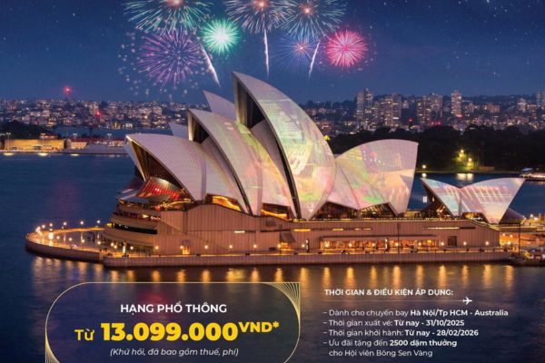 Vietnam Airlines mở khuyến mãi lớn cho chặng bay đi Úc