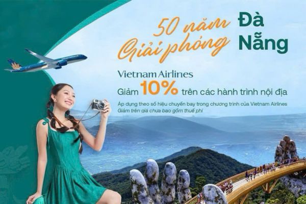 Giảm 10% Vé Vietnam Airlines Nhân Dịp 50 Năm Giải Phóng Đà Nẵng