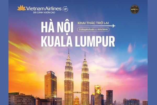 Vietnam Airlines nối lại đường bay Hà Nội – Kuala Lumpur từ 01/04/2025