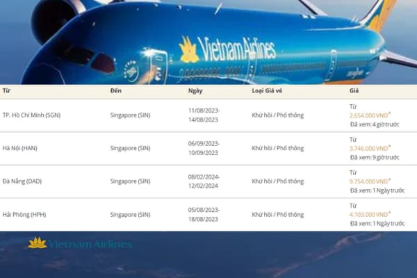 Vietnam Airlines tăng tần suất bay thẳng Singapore Việt Nam