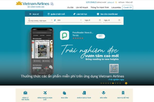 Vietnam Airlines tri &acirc;n kh&aacute;ch h&agrave;ng với ưu đ&atilde;i 15% mừng website mới