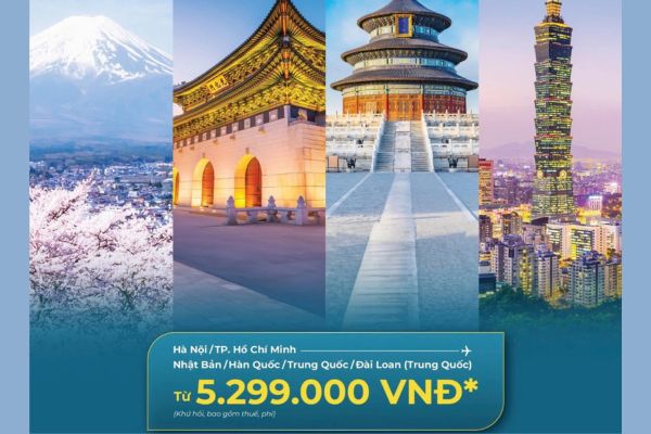 Vietnam Airlines ưu đãi lớn săn vé bay hè đi Đông Bắc Á