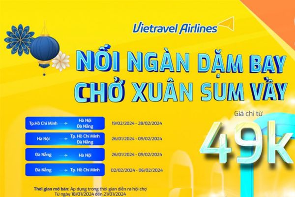 Vietravel Airlines Chào Xuân – Cơ Hội Bay Giá Chỉ 49K